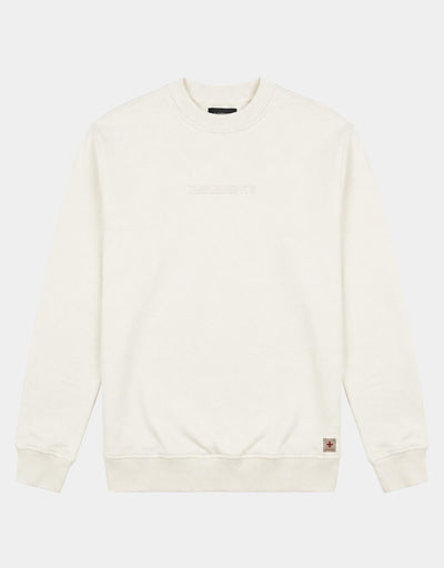 Felpa girocollo relaxed fit con ricamo in tono