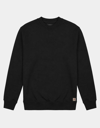 Felpa girocollo relaxed fit con ricamo in tono
