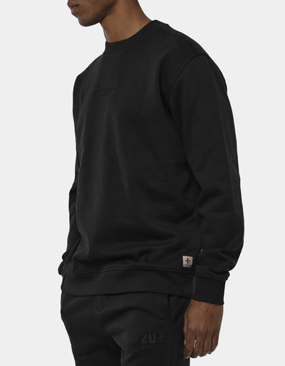 Felpa girocollo relaxed fit con ricamo in tono