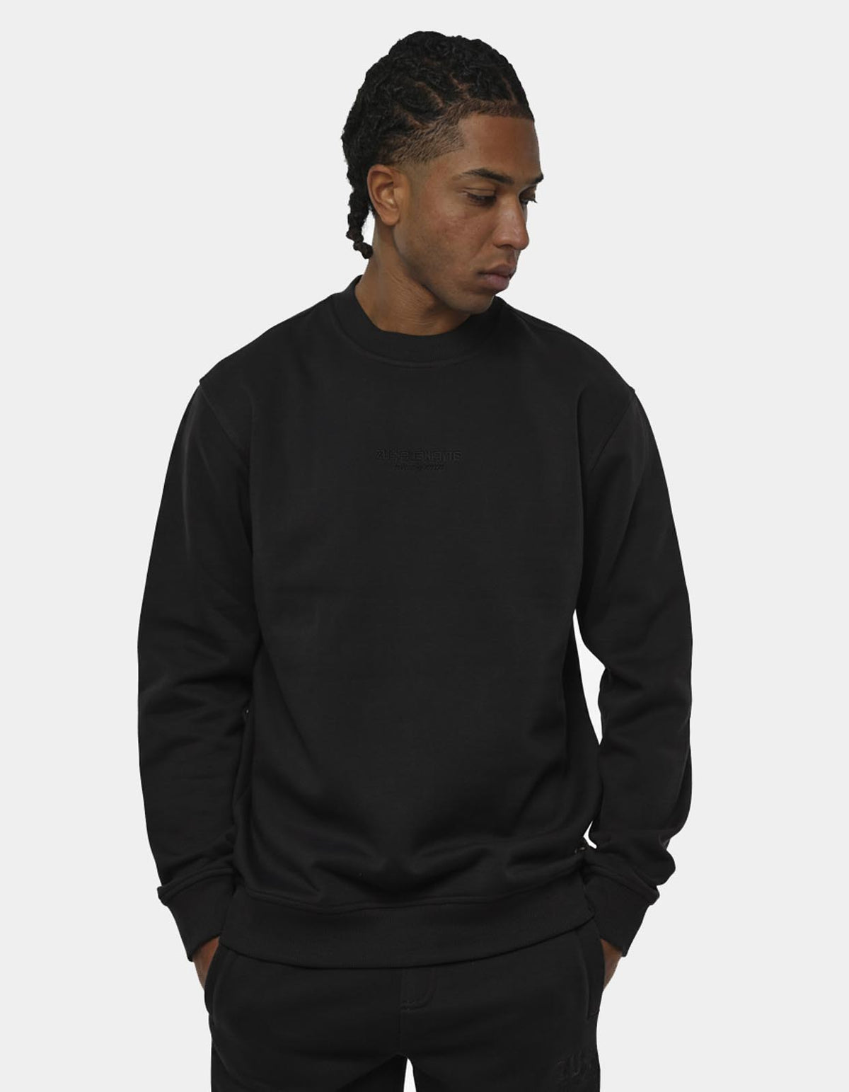 Felpa girocollo relaxed fit con ricamo in tono