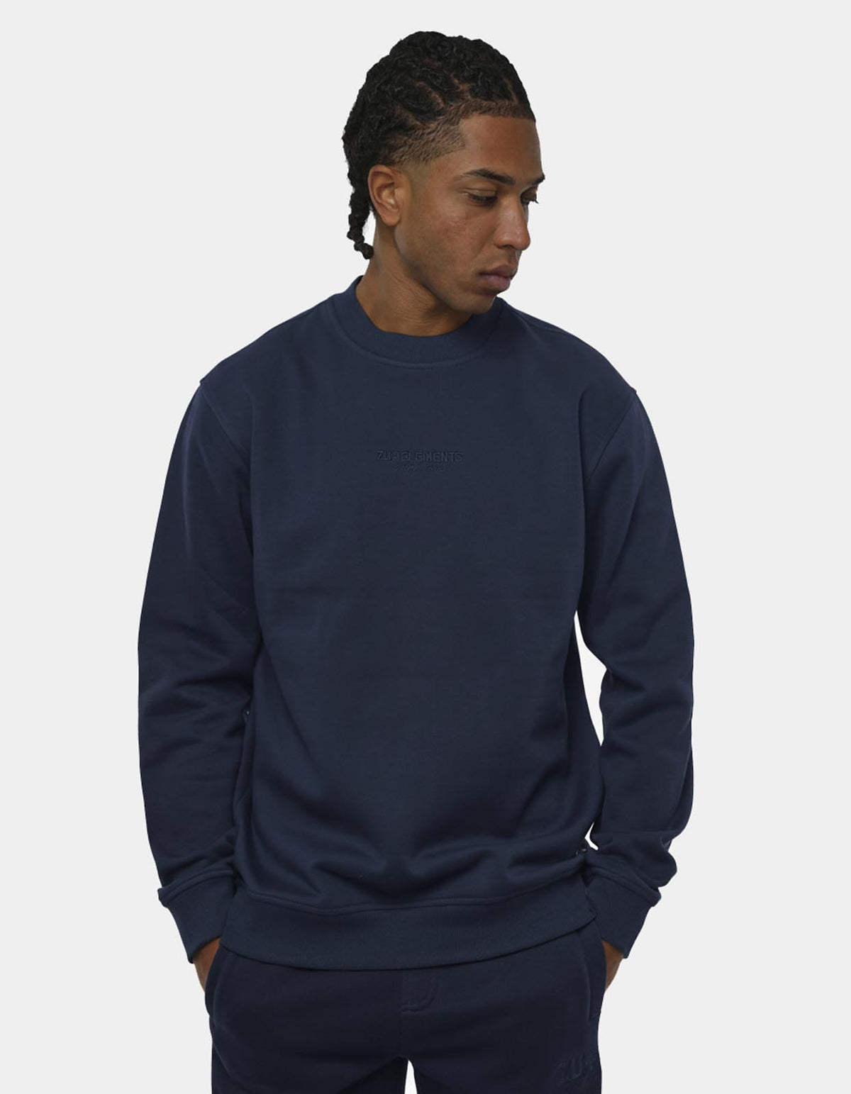 Felpa girocollo relaxed fit con ricamo in tono