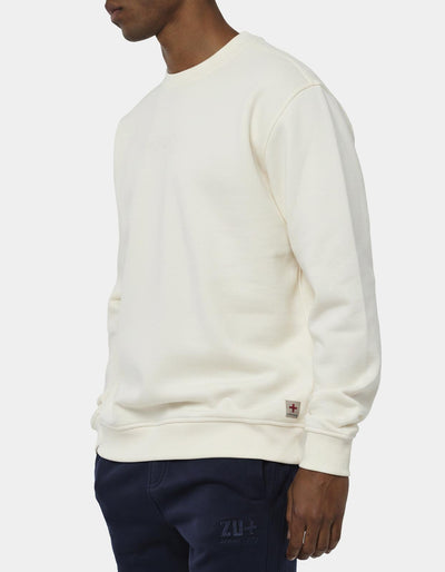 Felpa girocollo relaxed fit con ricamo in tono