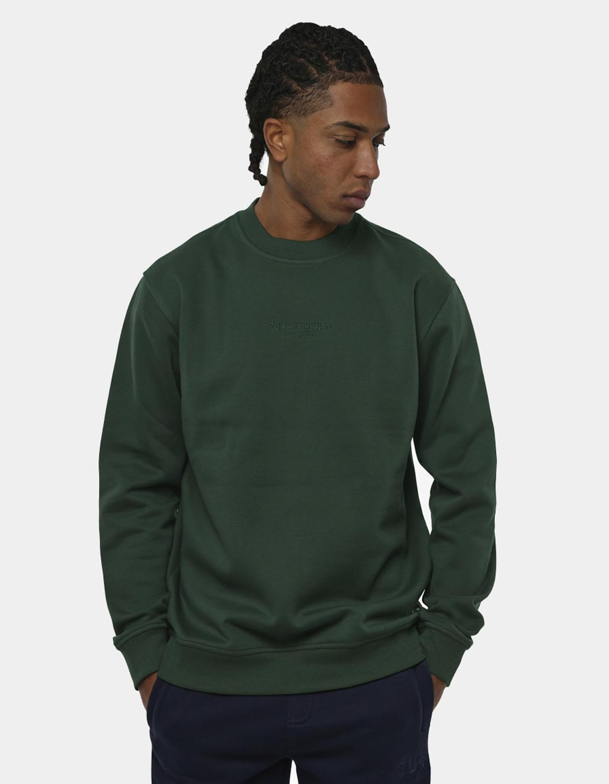 Felpa girocollo relaxed fit con ricamo in tono