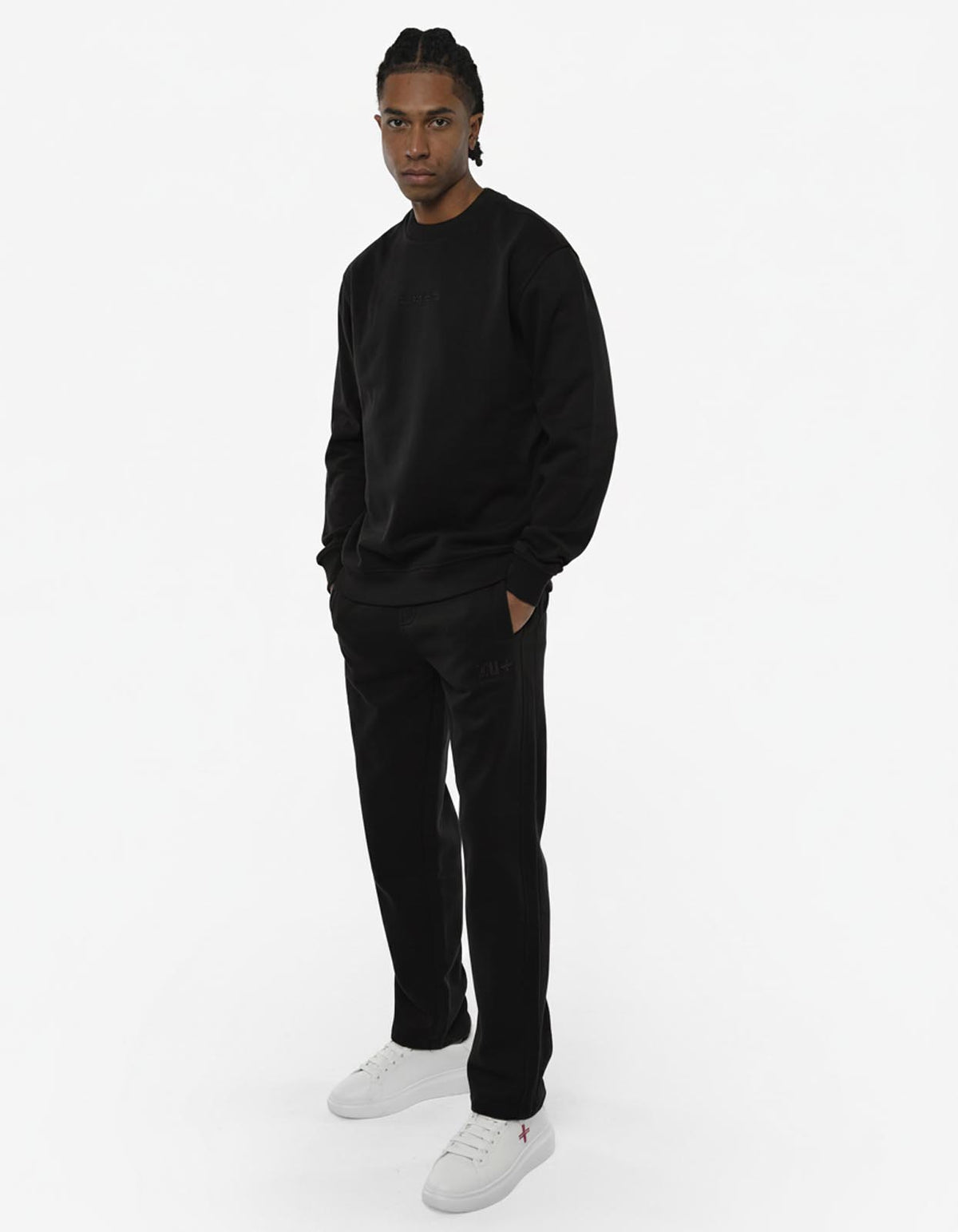 Pantaloni in felpa con ricamo in tono