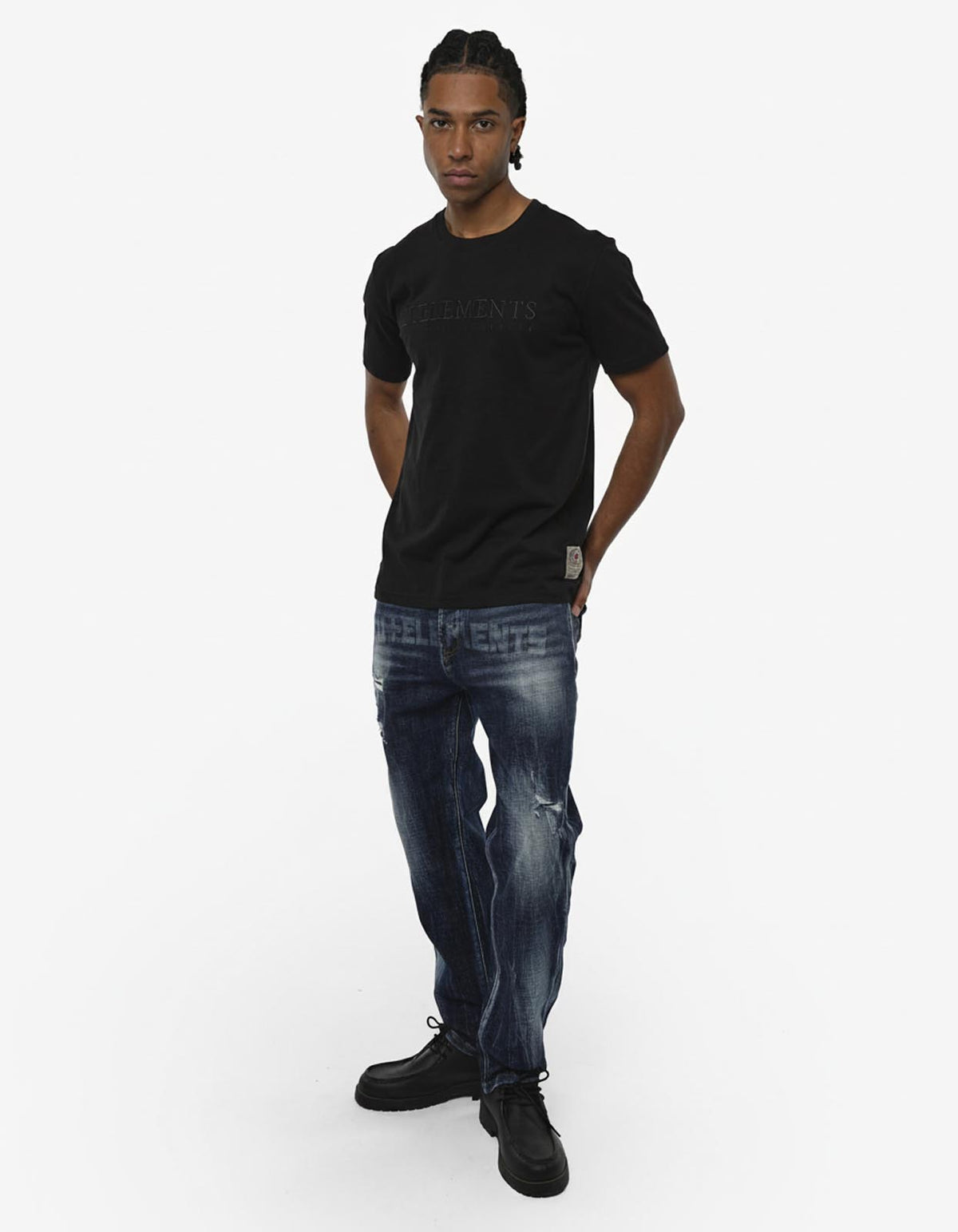 T-shirt a mezze maniche con ricamo in tono