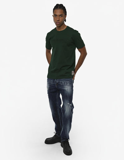 T-shirt a mezze maniche con ricamo in tono