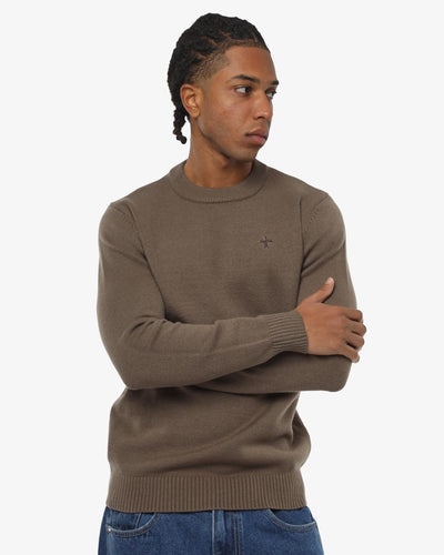 Maglia girocollo con ricamo in tono