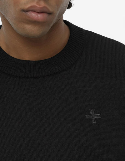 Maglia girocollo con ricamo in tono