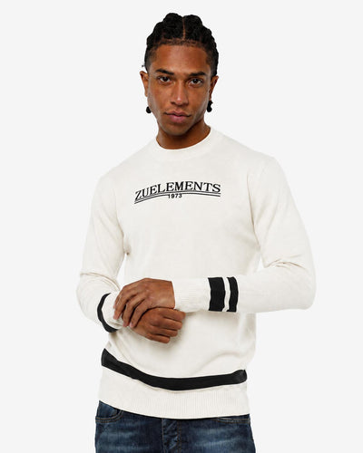 Maglia girocollo in viscosa con motivo jacquard