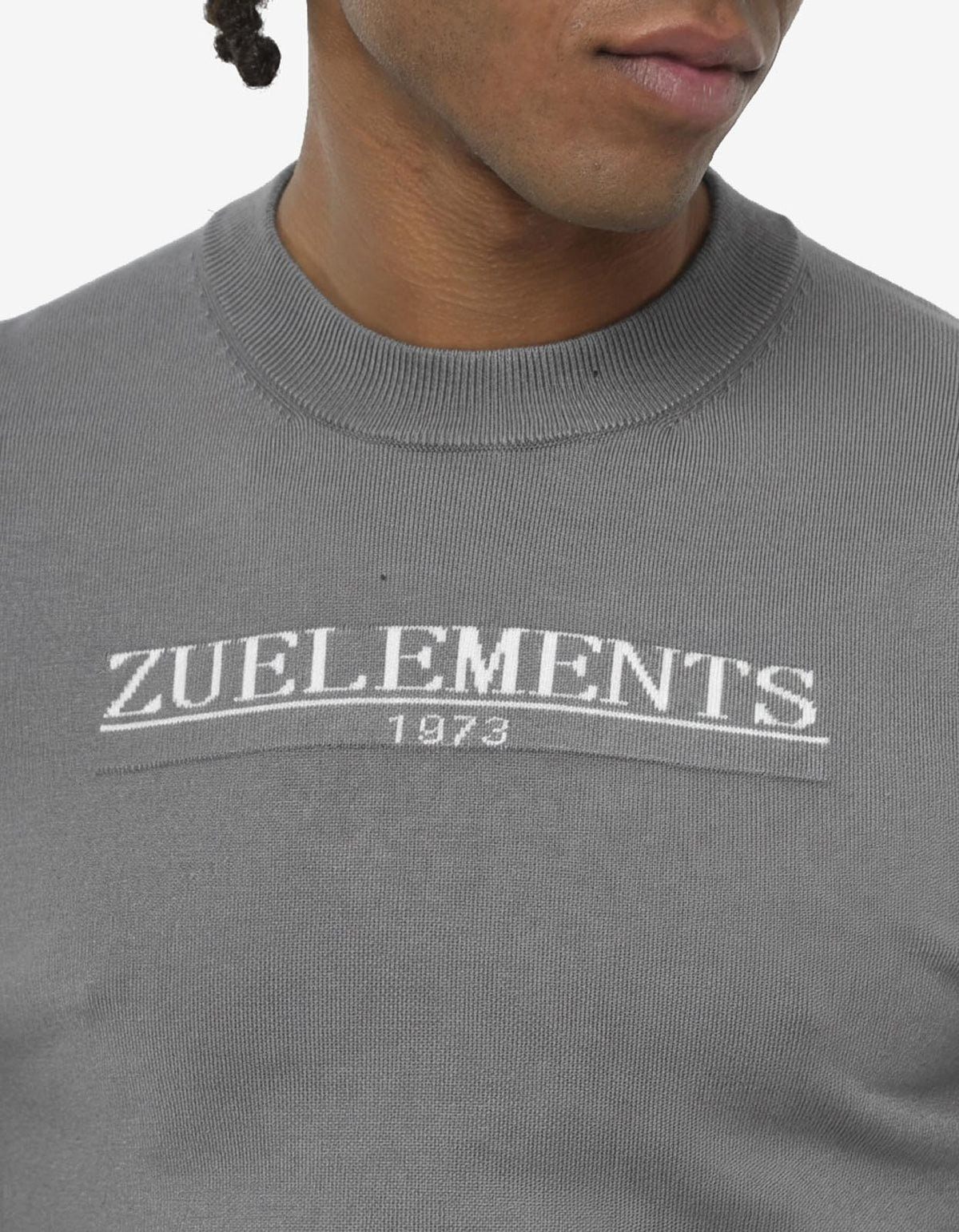 Maglia girocollo in viscosa con motivo jacquard