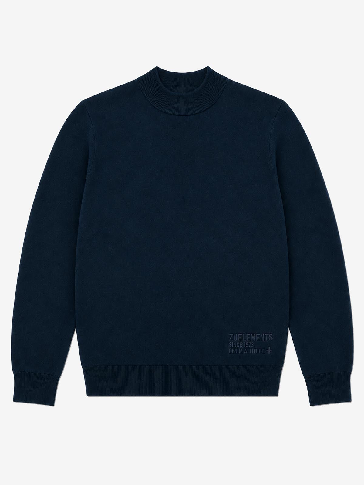 Maglia mezzo collo in viscosa con ricamo sul fondo