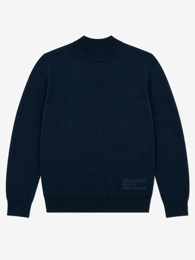 Maglia mezzo collo in viscosa con ricamo sul fondo