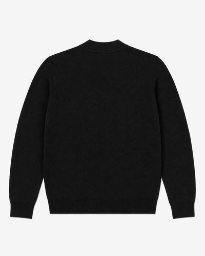Maglia mezzo collo in viscosa con ricamo sul fondo