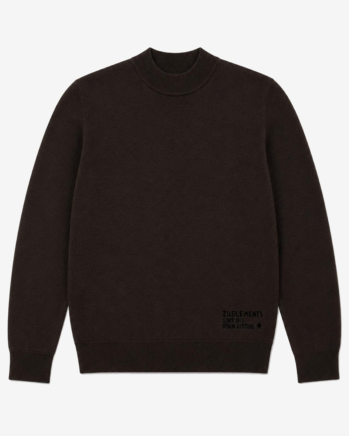 Maglia mezzo collo in viscosa con ricamo sul fondo