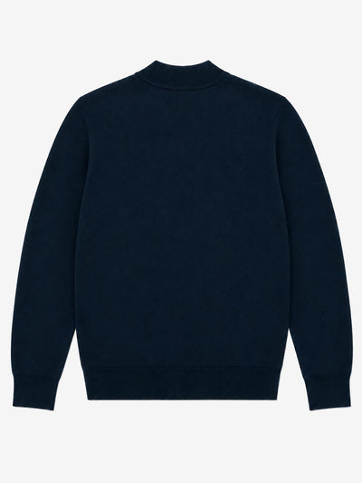 Maglia mezzo collo in viscosa con ricamo sul fondo