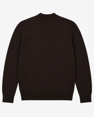 Maglia mezzo collo in viscosa con ricamo sul fondo