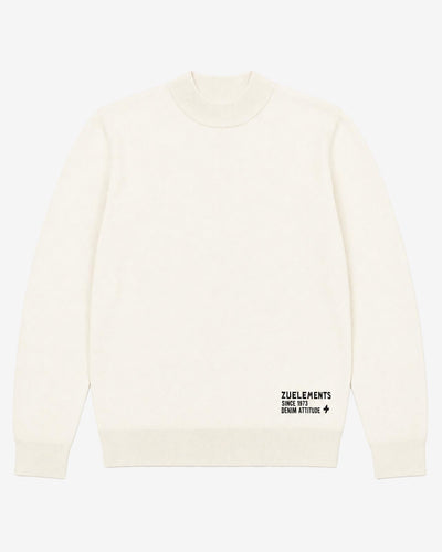 Maglia mezzo collo in viscosa con ricamo sul fondo