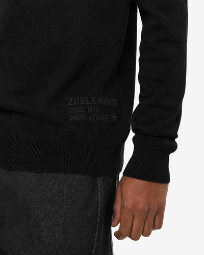 Maglia mezzo collo in viscosa con ricamo sul fondo