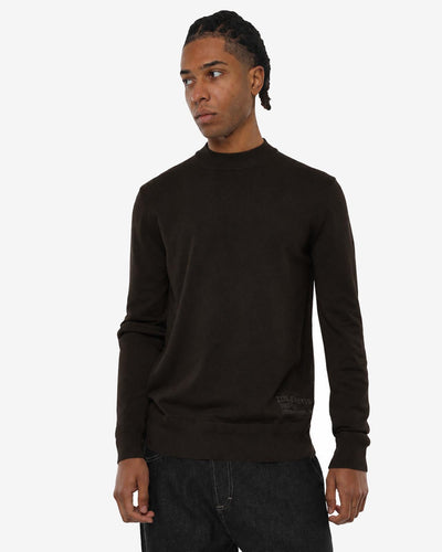 Maglia mezzo collo in viscosa con ricamo sul fondo