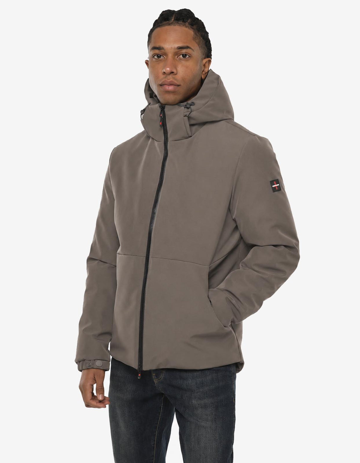 Giubbotto softshell con cappuccio