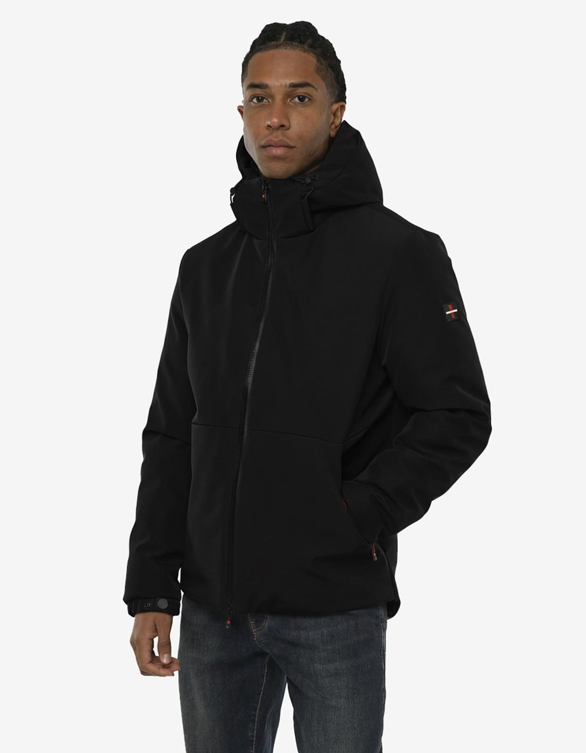 Giubbotto softshell con cappuccio