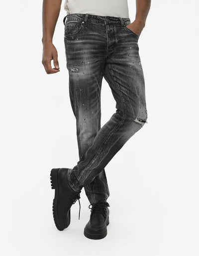Jeans slim fit Sammy dark grey con logo stampato