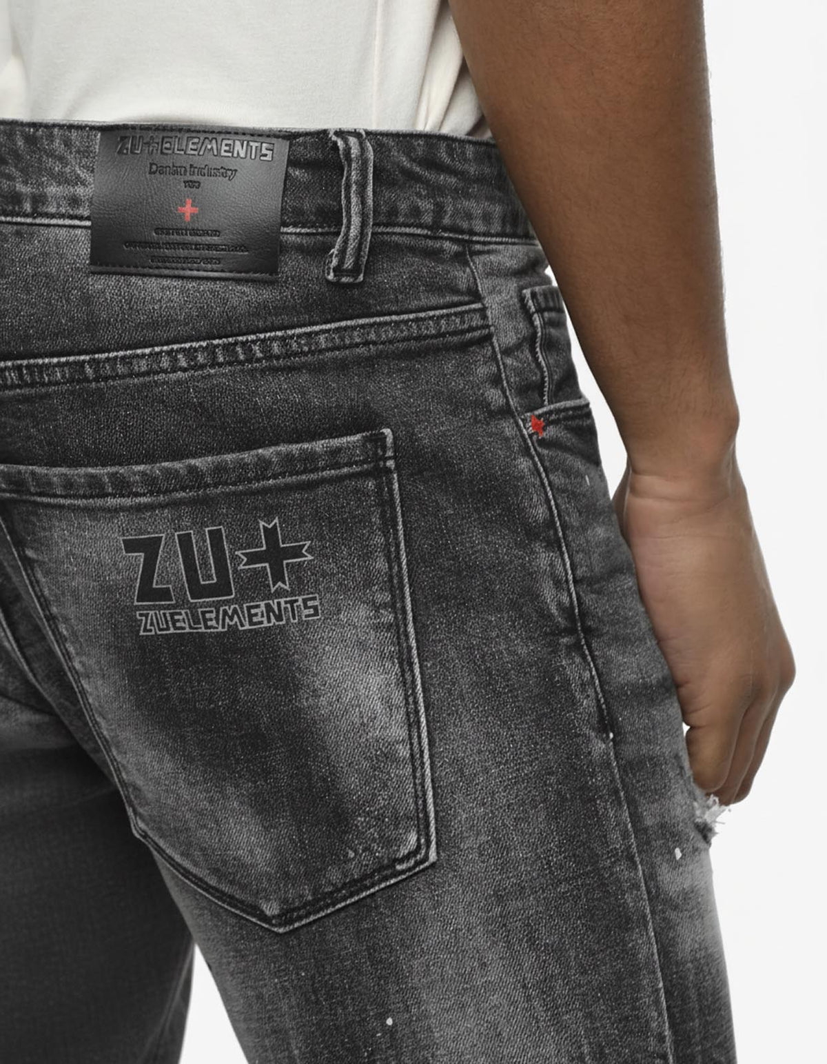 Jeans slim fit Sammy dark grey con logo stampato