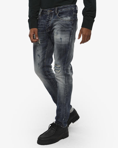 Jeans slim fit Sammy dark blue con logo stampato