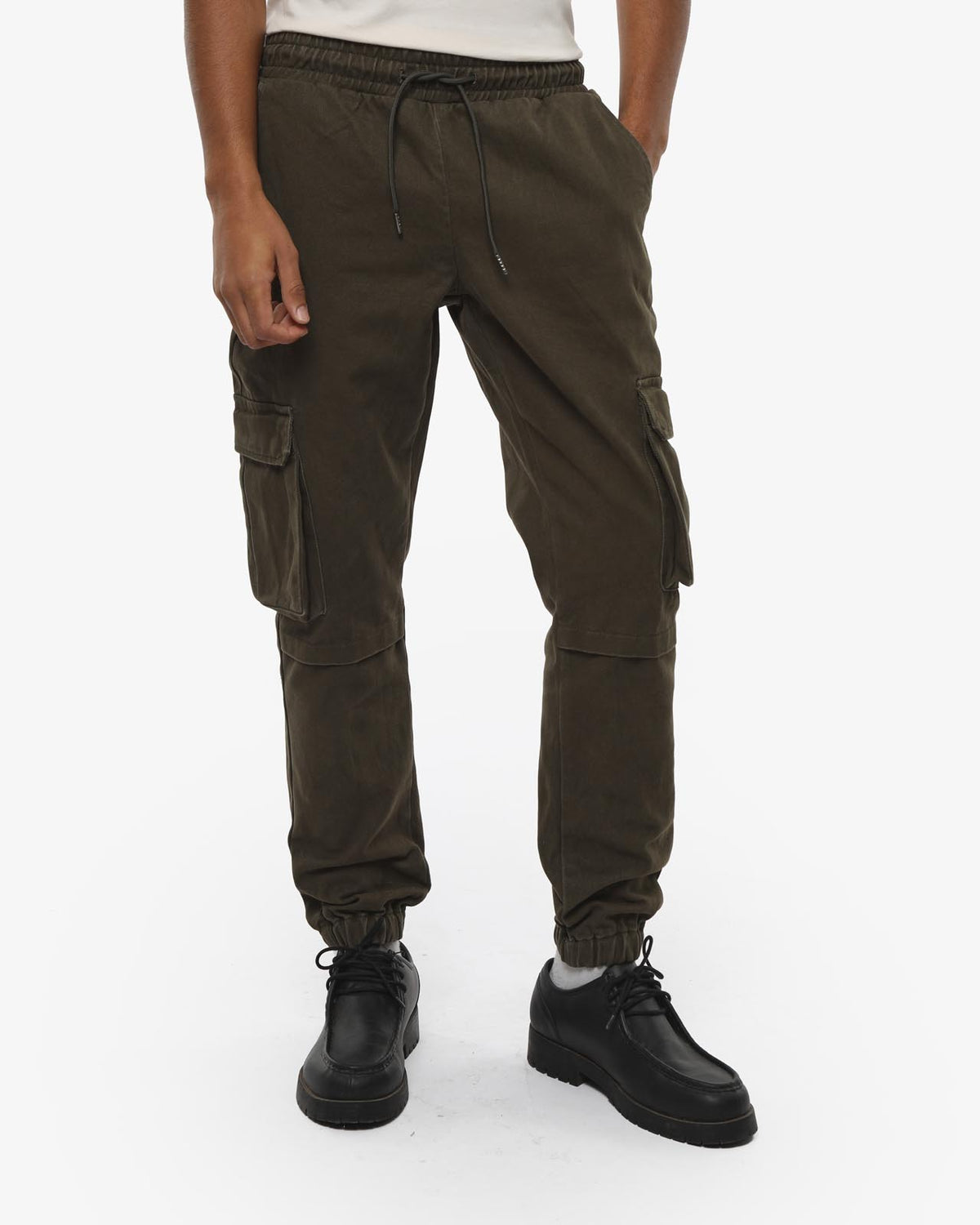 Pantaloni jogger cargo slim fit military