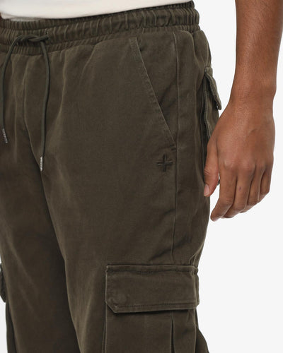 Pantaloni jogger cargo slim fit military