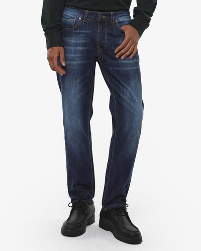 Jeans slim fit Sammy dark blue con ricamo a contrasto
