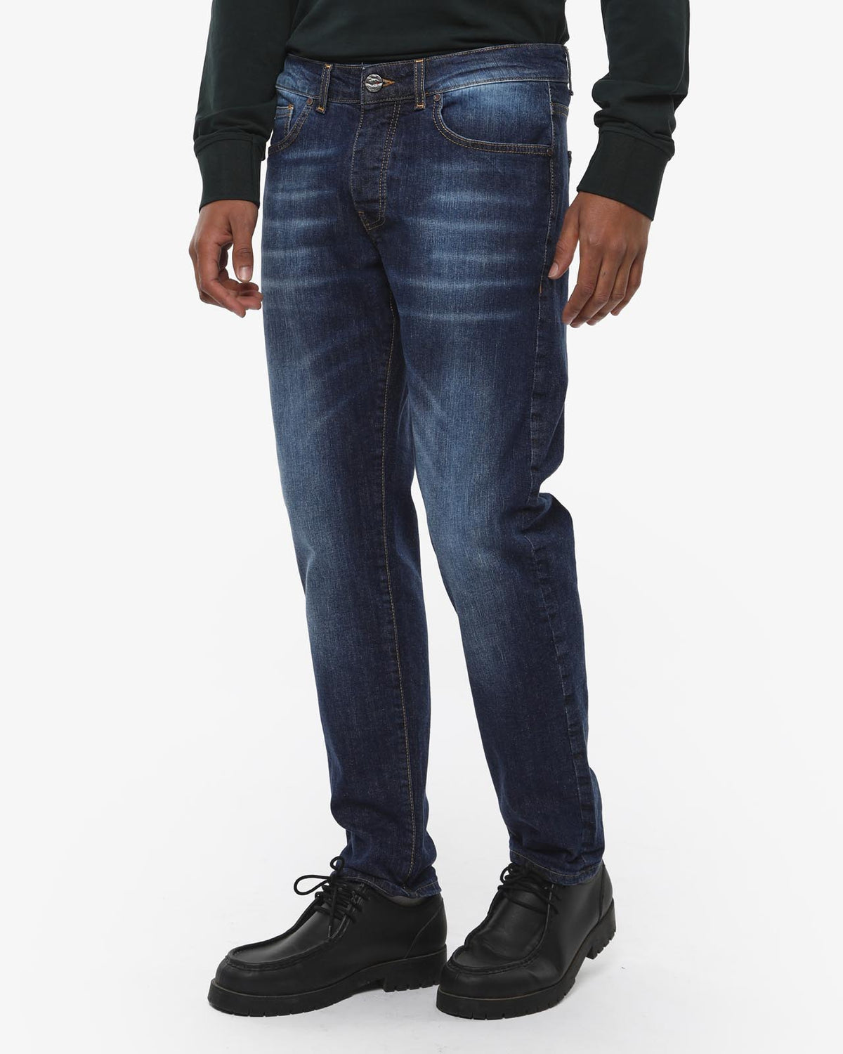 Jeans slim fit Sammy dark blue con ricamo a contrasto