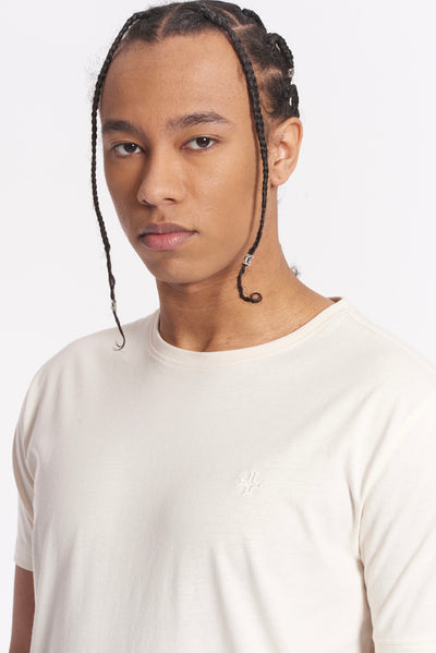 T-Shirt con ricamo tono su tono