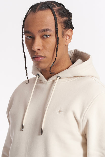 Felpa con cappuccio e micrologo in tono