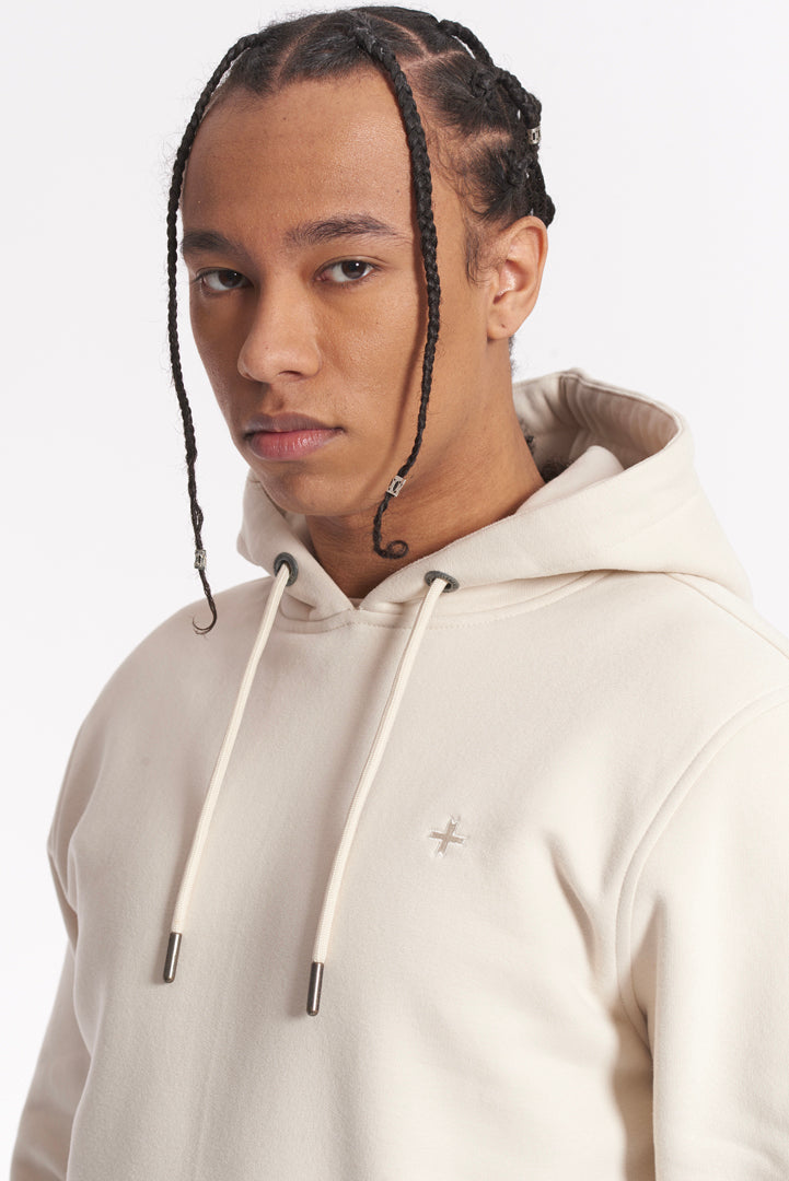 Felpa con cappuccio e micrologo in tono