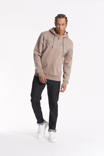 Felpa con zip e cappuccio con logo "extended"
