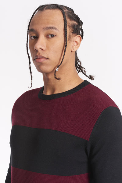 Maglia girocollo in viscosa double colour