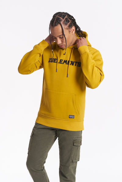 Crewneck sweatshirt with hood and embroidered Zu pockets