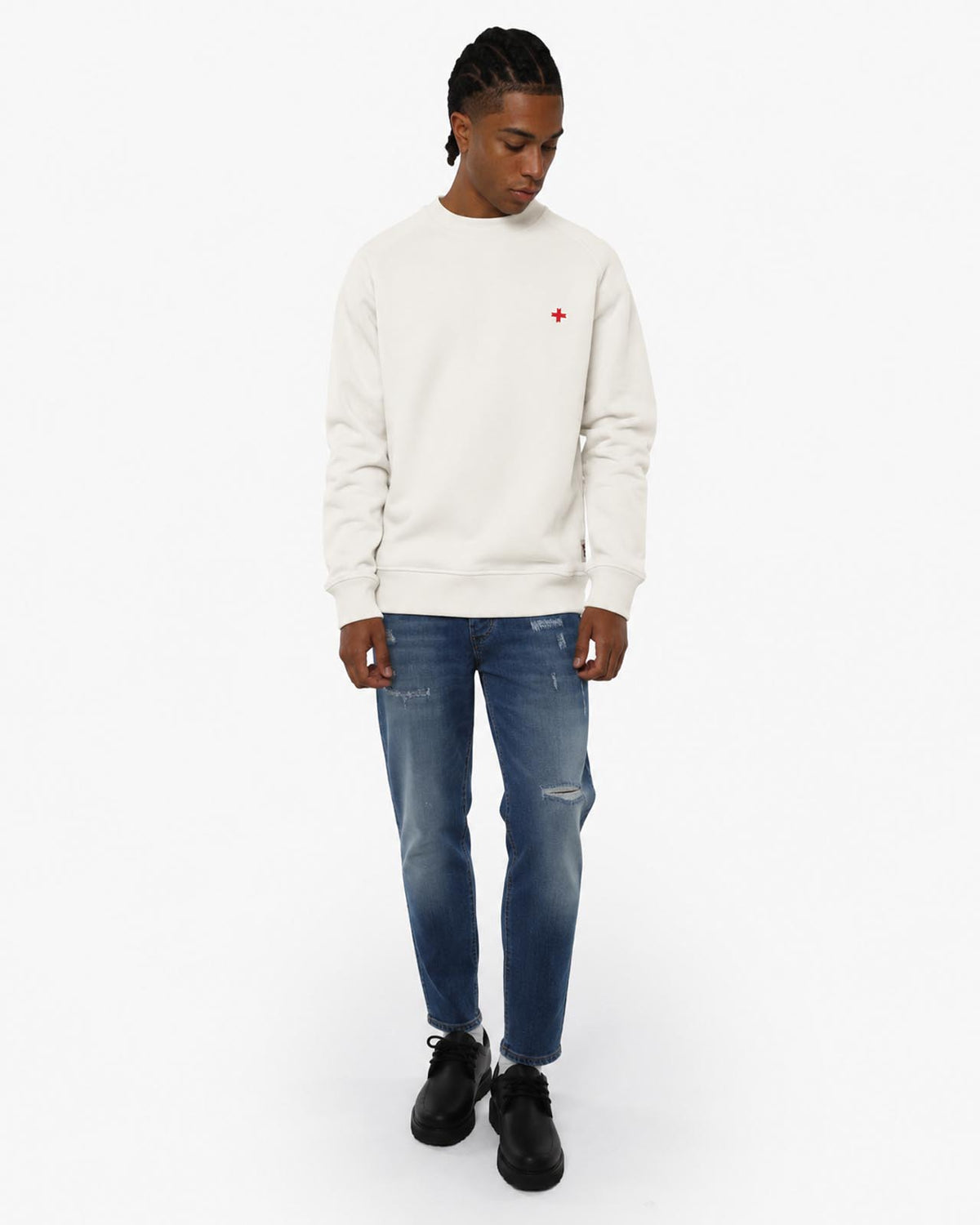 Felpa Carbon girocollo con manica raglan