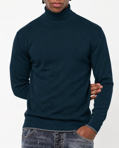 Maglia Collo alto con finiture a coste