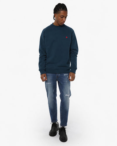 Felpa Carbon girocollo con manica raglan