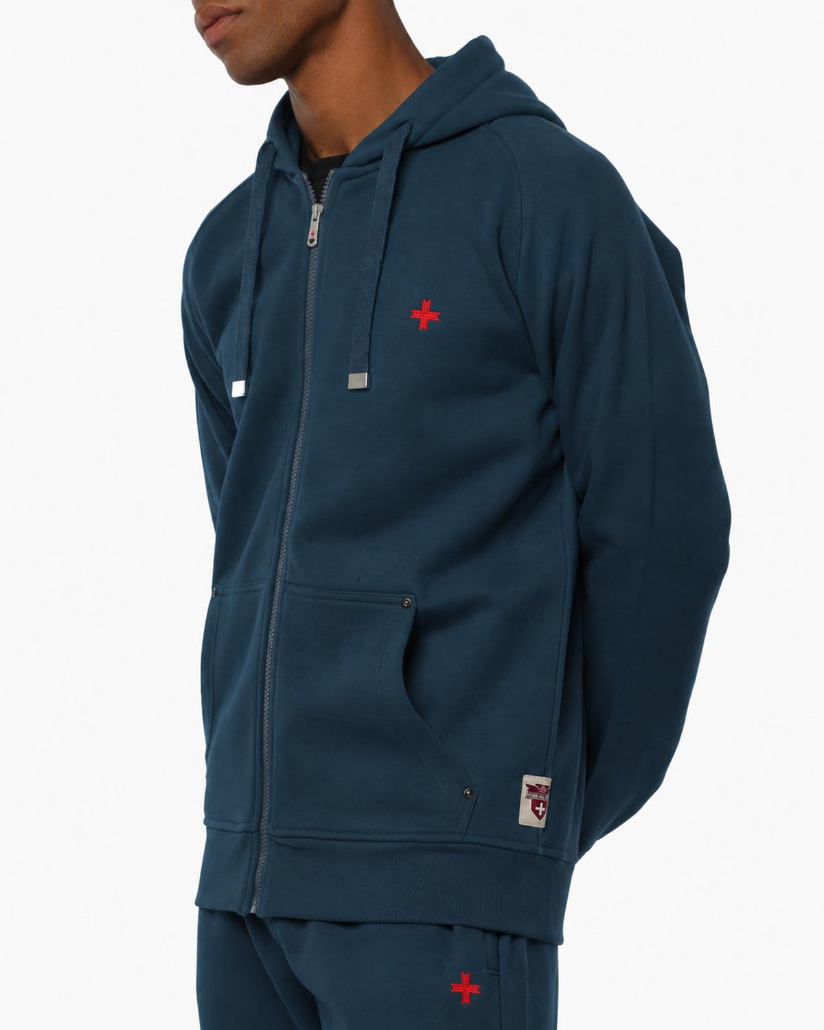 Felpa Carbon con cappuccio e zip