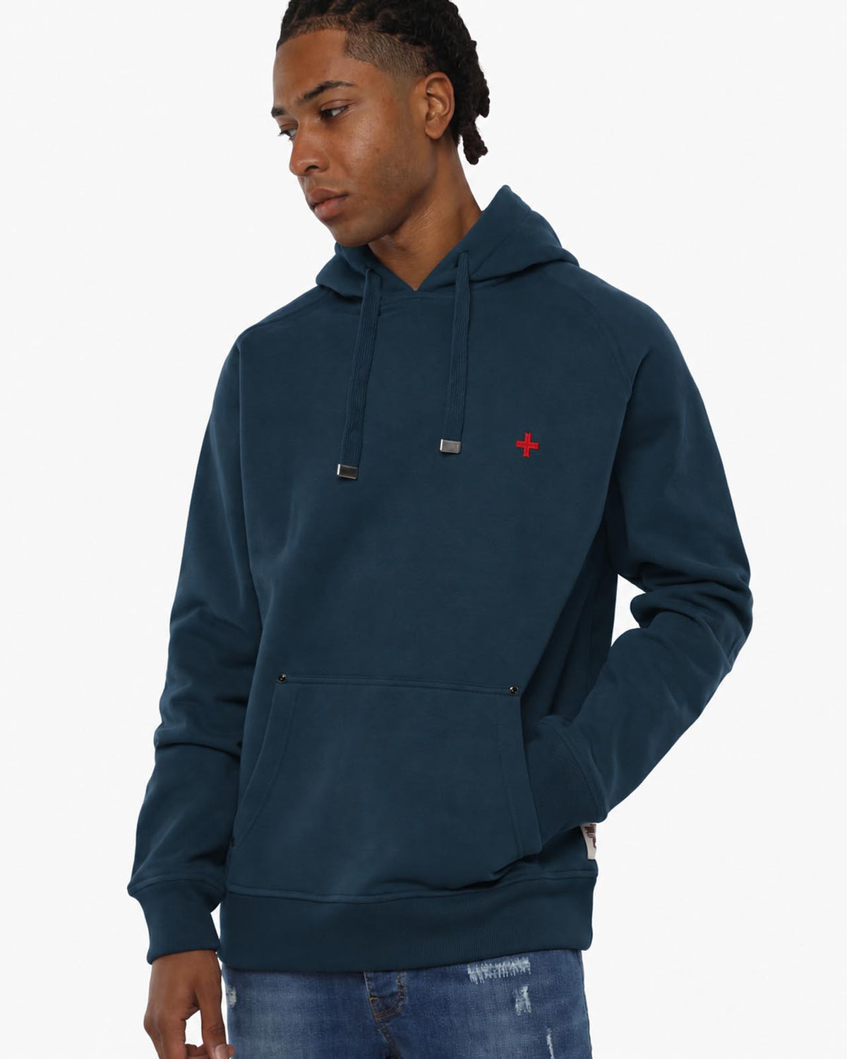 Felpa Carbon con cappuccio e manica raglan
