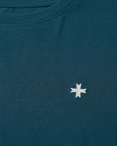 T-shirt girocollo maniche corte con micrologo ricamato