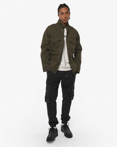 Pantaloni jogger cargo slim fit military