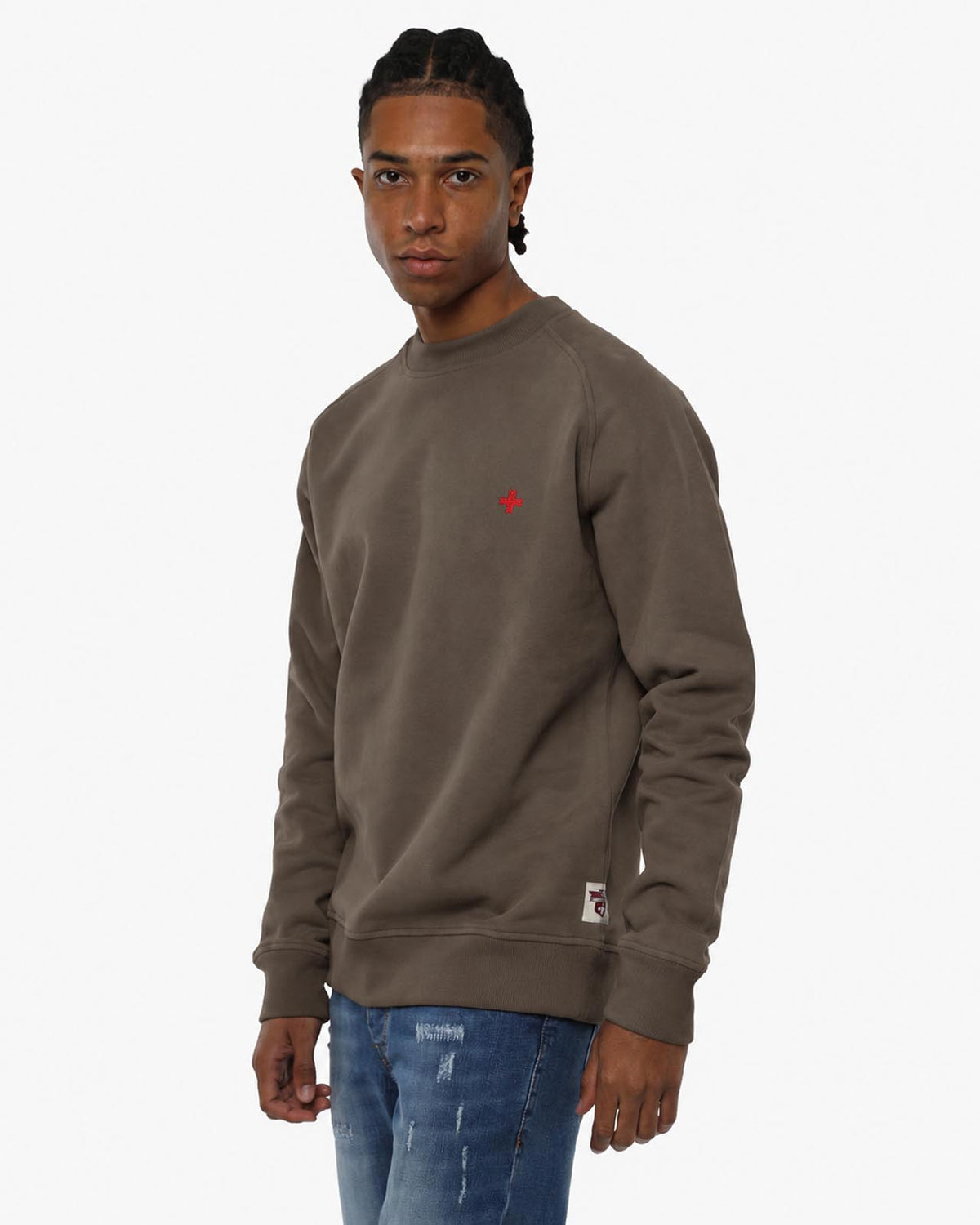 Felpa Carbon girocollo con manica raglan