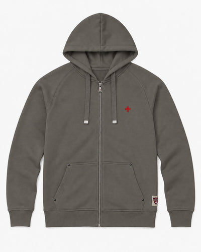 Felpa Carbon con cappuccio e zip