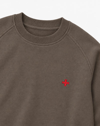 Felpa Carbon girocollo con manica raglan