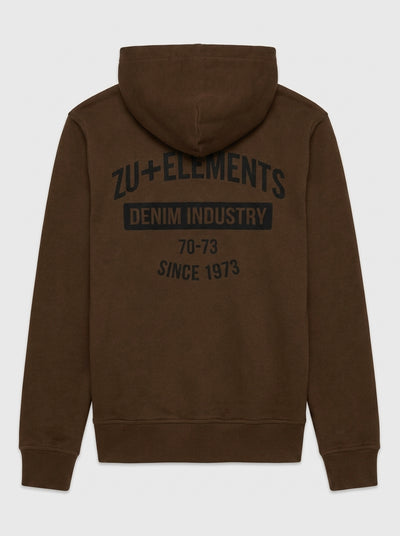 Felpa con cappuccio e zip, ricamo e stampa sul retro
