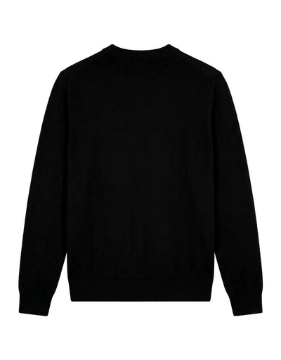 Maglia mezzo collo in viscosa con ricamo a contrasto
